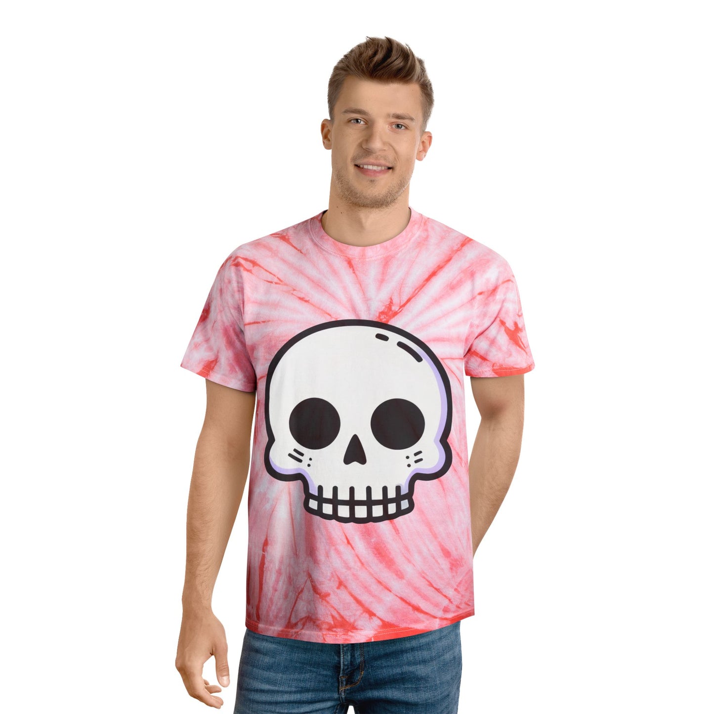 Cyclone Tie-Dye Tee with Skull Design - Boho Graphic T-Shirt for Music Festivals, Casual Wear, Summer Style, Gift Idea - Cozy Kawaii LLC