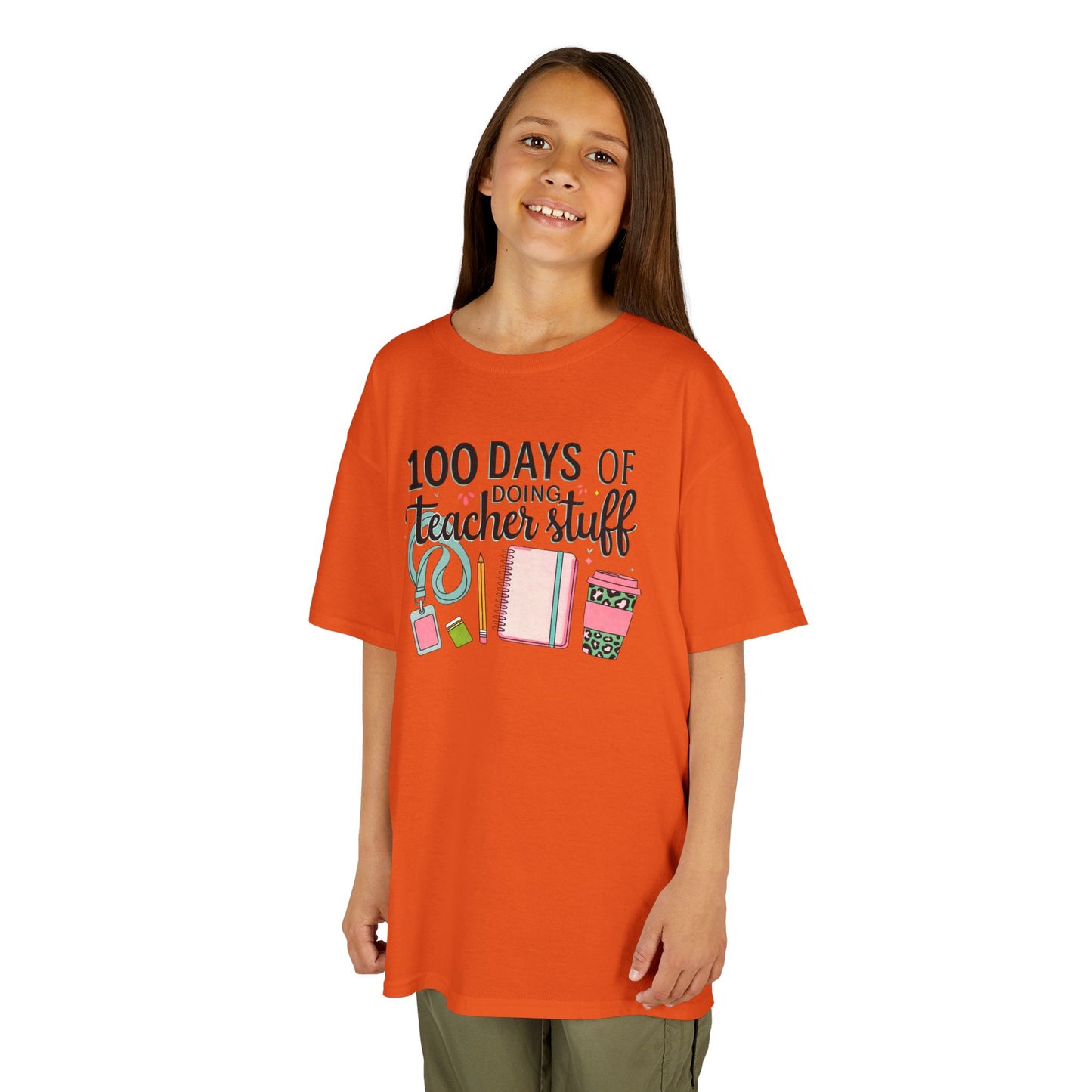 Teacher Appreciation Kids Tee, 100 Days of Teacher Stuff Shirt, School Spirit Tee, Gift for Future Educators, Kids' Classroom Apparel