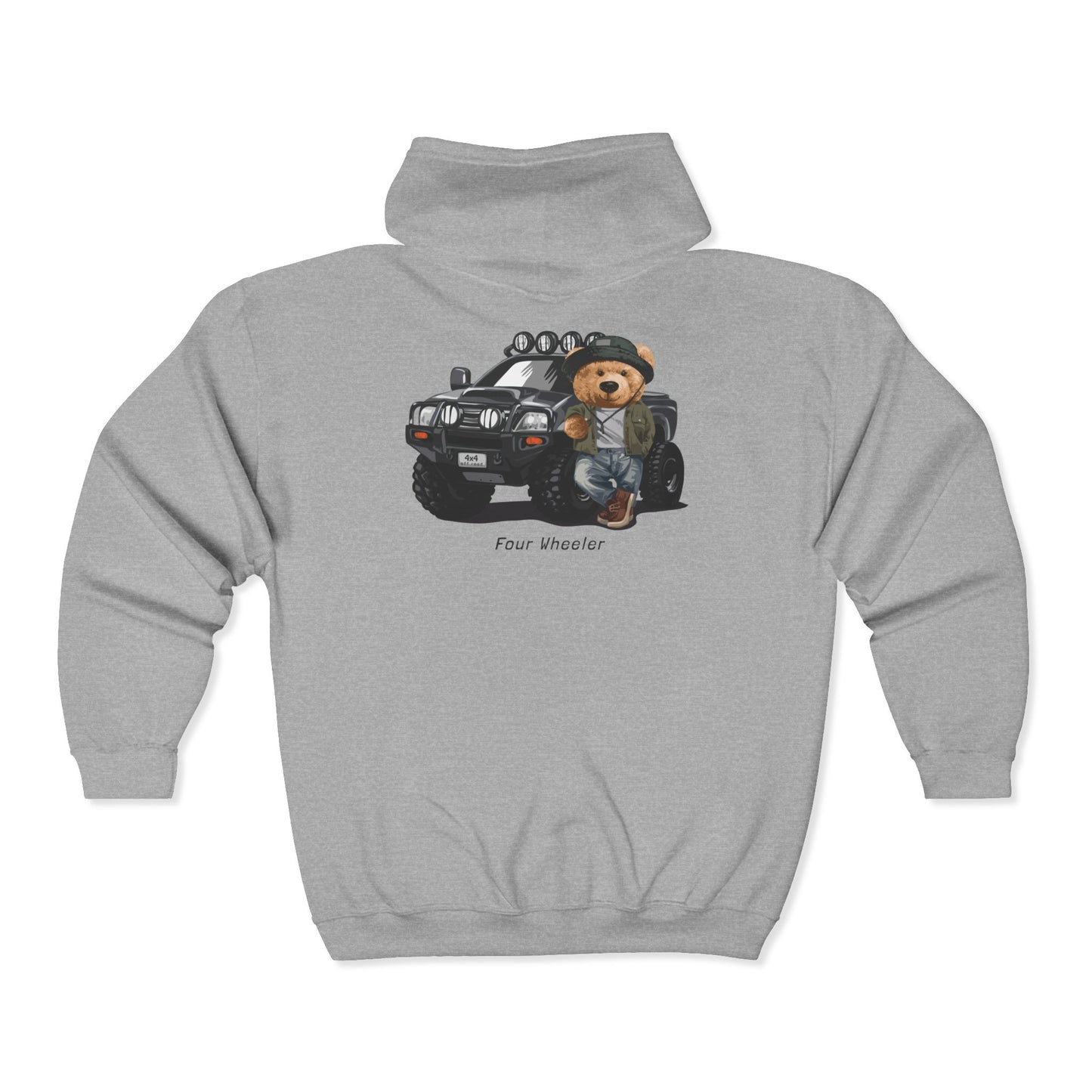 Cozy Bear Adventure Zip Hoodie | Cute Animal Apparel, Gift for Teddy Bear Lovers, Unisex Sweatshirt for Everyday Wear, Cool Graphic Hoodie