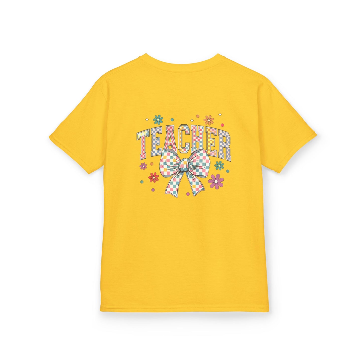 Teacher Kids Tee with Colorful Bow Design, Perfect for Back to School, Teacher Appreciation, Birthday Gift, Fun Classroom Wear