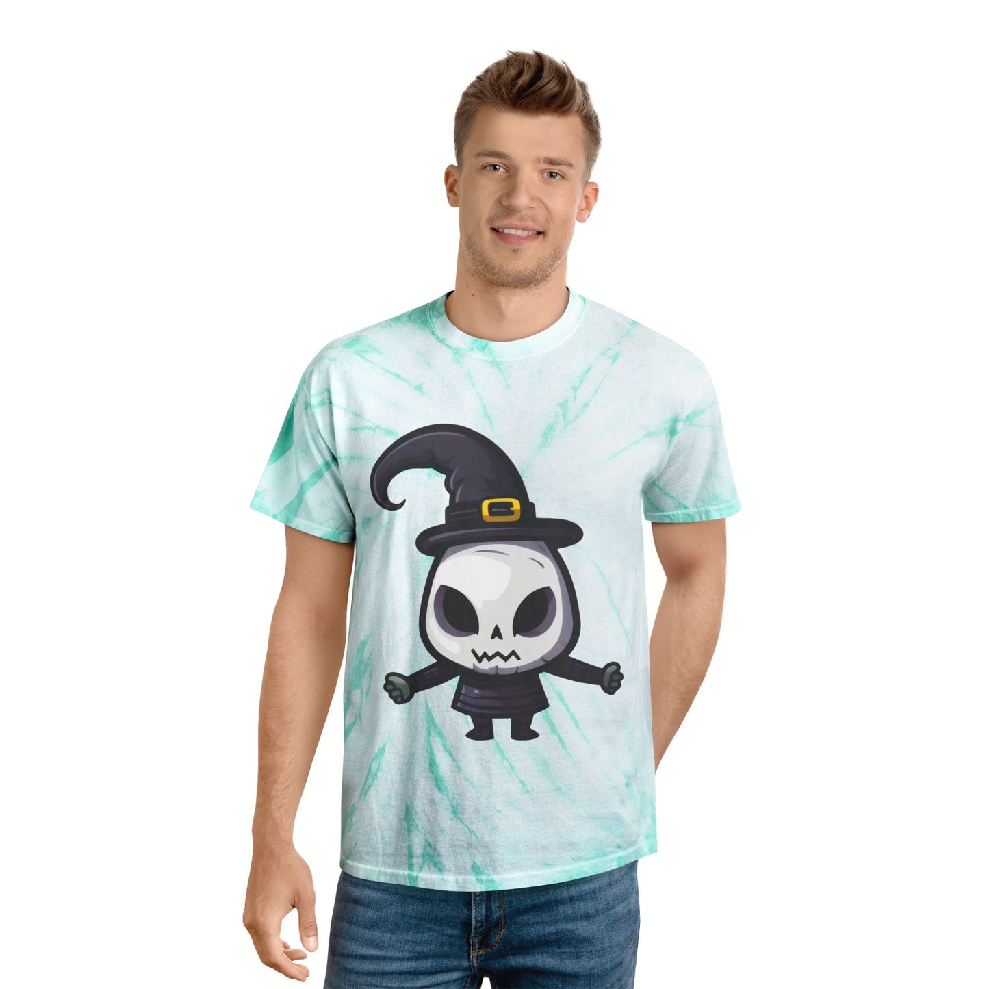 Whimsical Tie-Dye Tee, Fun Halloween Shirt, Spooky Casual Wear, Ghostly Gift for Kids, Witchy Vibe Apparel, Perfect for Parties - Cozy Kawaii LLC