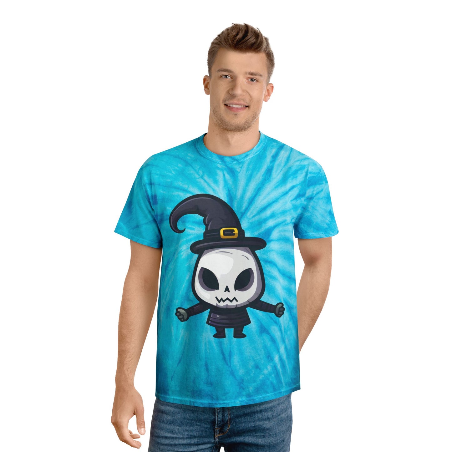 Whimsical Tie-Dye Tee, Fun Halloween Shirt, Spooky Casual Wear, Ghostly Gift for Kids, Witchy Vibe Apparel, Perfect for Parties - Cozy Kawaii LLC