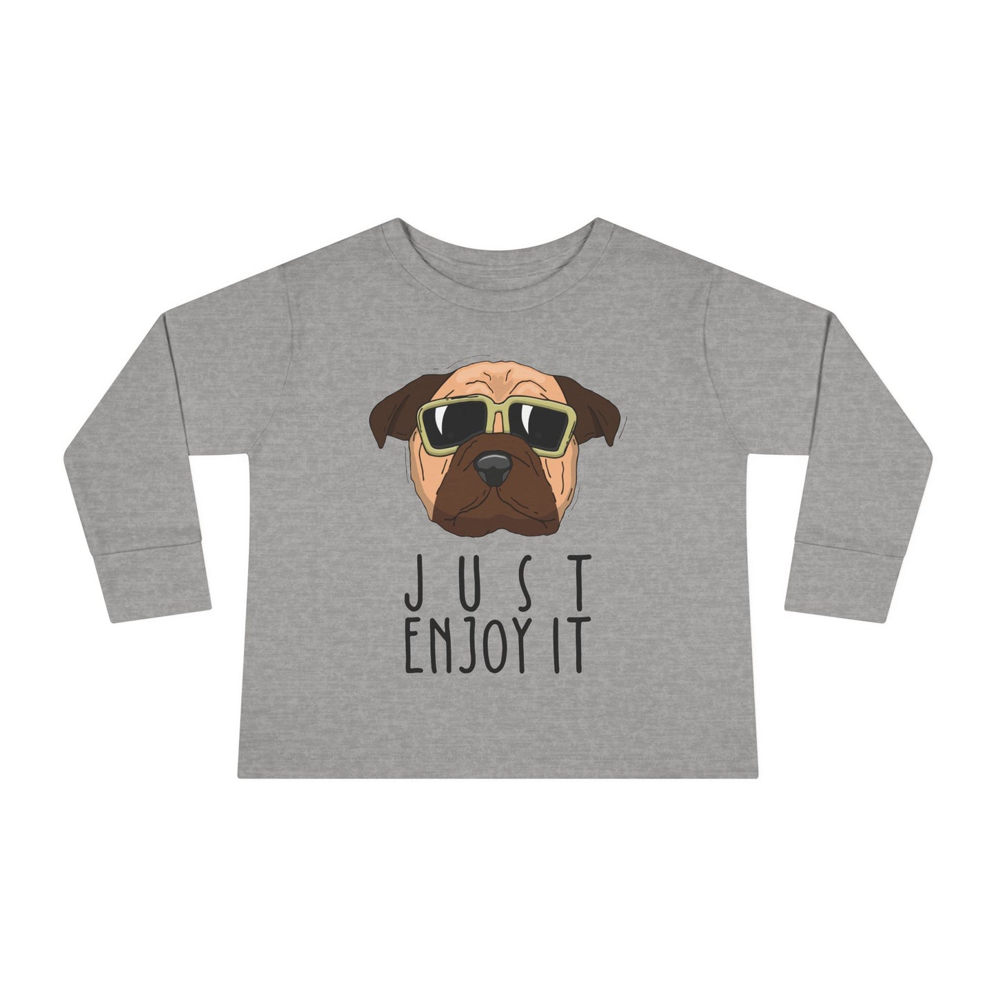 Cool Dog Toddler Long Sleeve Tee, Funny Kid Shirt, Cute Animal Tee, Gifts for Toddlers, Birthday Party Outfit, Animal Lover Apparel Heather