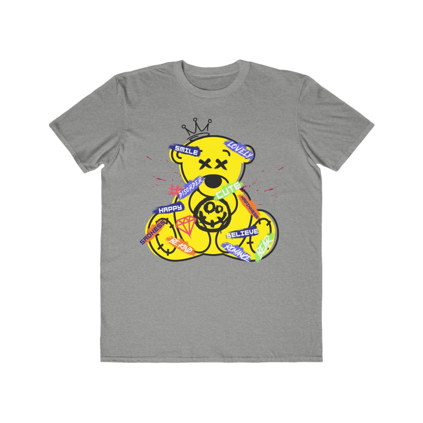 Urban Wear For Men with Playful Teddy Bear Design, Casual Wear, Gift for Him, Unique Fashion Statement Heather Grey