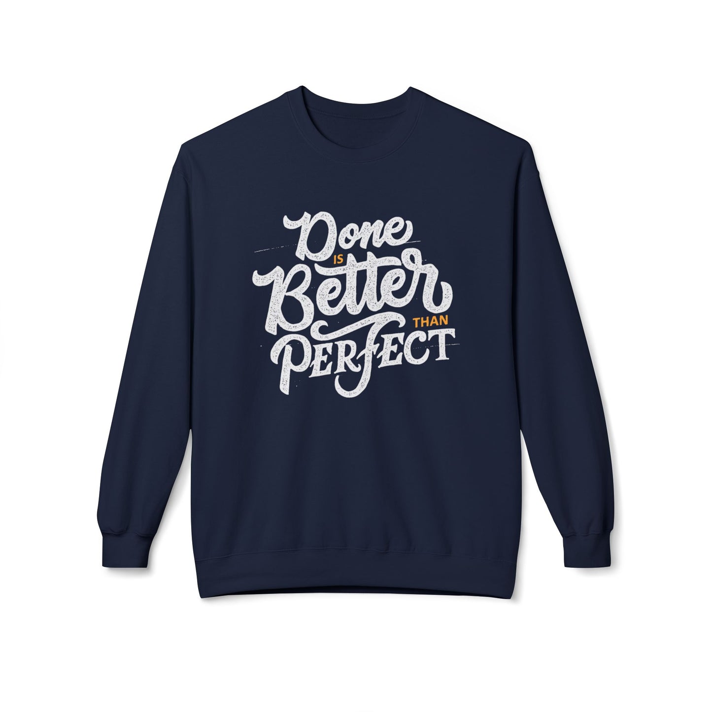 Motivational Fleece Sweatshirt: Cozy Crewneck, Perfect for Self-Care Days, Gift for Friends, Inspirational Quotes, Peer Encouragement Navy
