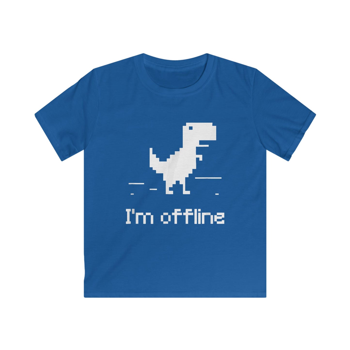 Dinosaur Kids Tee - I'm Offline, Cute Dino T-Shirt, Digital Dinosaur Shirt, Kids Graphic Tee, Fun Gift for Boys and Girls Royal