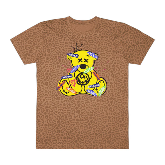 Vibrant Graphic Tee for Trendy Men, Casual Streetwear, Friends Gatherings, Birthday Gift, Summer Events, Unique Style Statement Brown Leopard