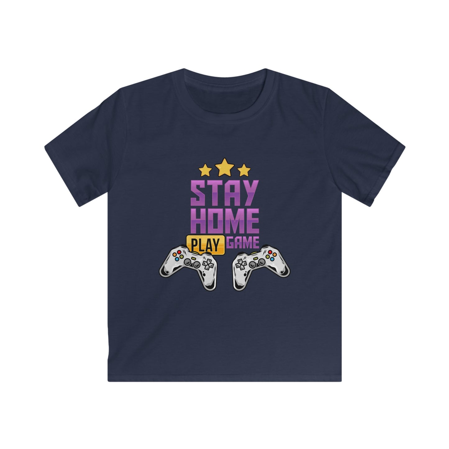 Playful Gaming Tee for Kids, Perfect for Birthdays, Christmas, Gaming Parties, Stay Home Vibes, Fun and Cool Style Navy