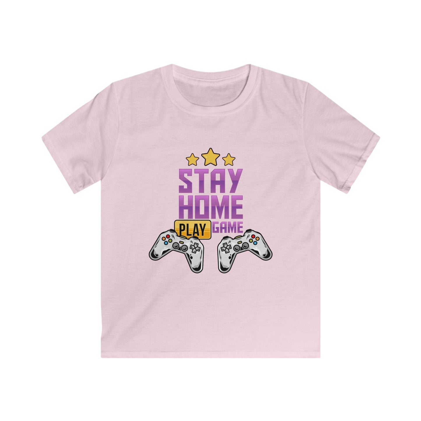 Playful Gaming Tee for Kids, Perfect for Birthdays, Christmas, Gaming Parties, Stay Home Vibes, Fun and Cool Style Light Pink
