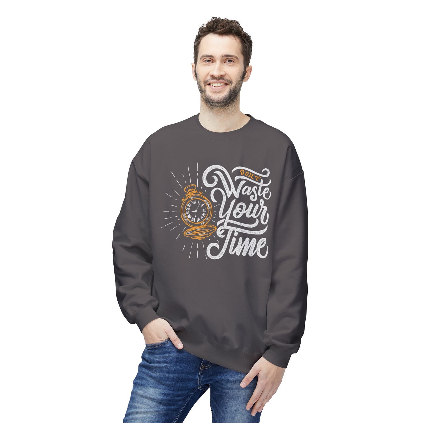 Time Reminder Crewneck Sweatshirt | Cozy Gift for Friends, Casual Wear, Motivation, Birthdays, Fun Philosophy Fashion