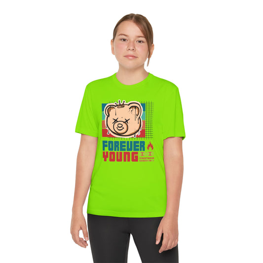 Forever Young Youth Tee - Trendy Cotton T-Shirt for Kids, Perfect for Birthdays, Parties, Sports Events, Gifts, Casual Wear Lime Shock