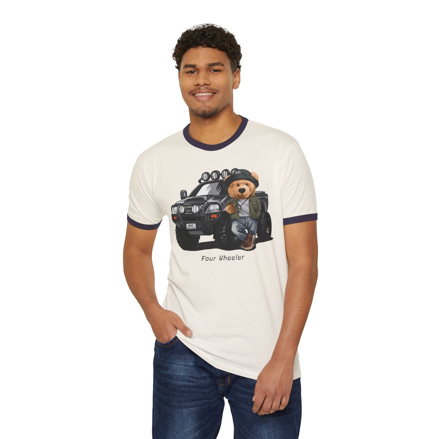 Adventure Bear Ringer T-Shirt | Casual Wear, Gifts for Kids & Teens, Outdoor Enthusiasts, Cute Graphic Tee, Birthday Present
