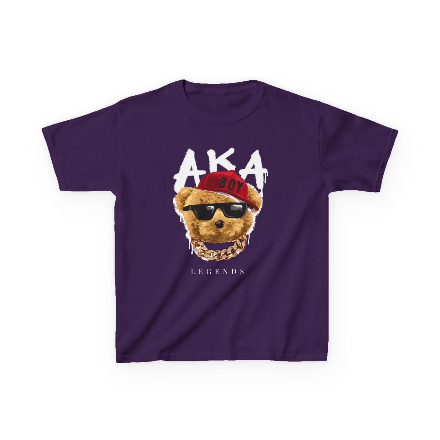 Fun Trendy Kids Tee, Cool Kid Shirt, Bear Graphic Tee, Gift for Boys, Casual Everyday Wear Purple