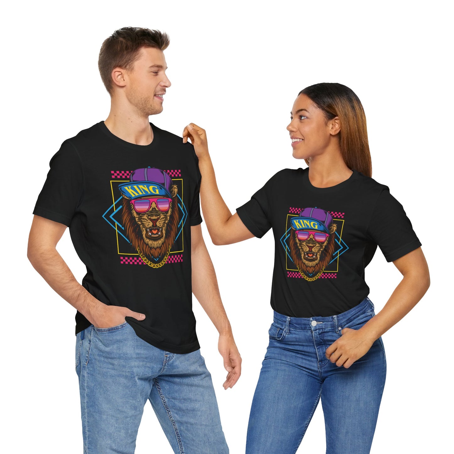 King Lion Graphic Tee, Funky T-Shirt, Hip Hop Style Shirt, Unisex Streetwear, Cool Gift for Him/Her, Casual Vibes, Summer Fashion