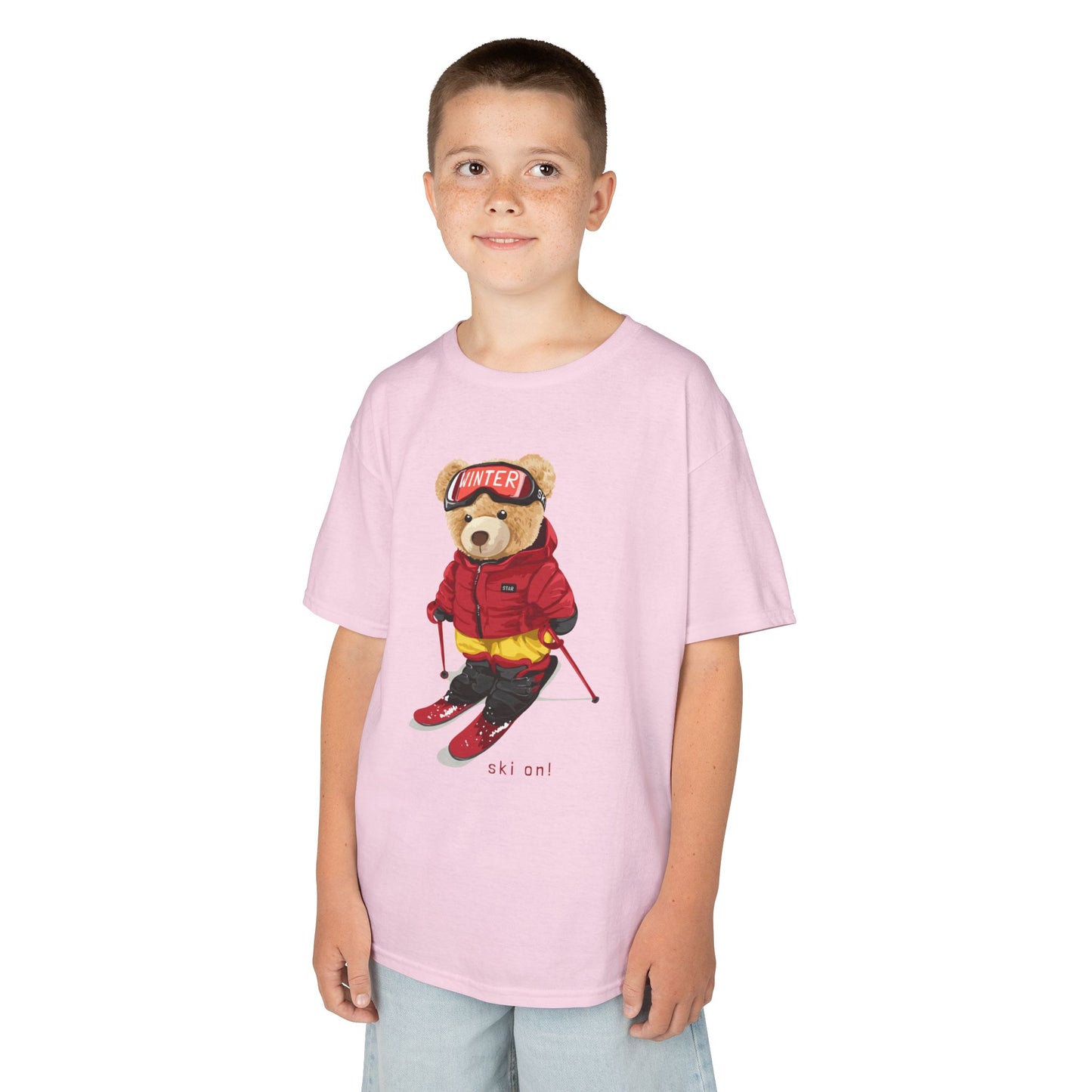 Kids Graphic Tee with Cool Bear Design, Fun Casual Wear for Boys and Girls, Perfect for Birthday Gifts, Playdates, and Everyday Comfort
