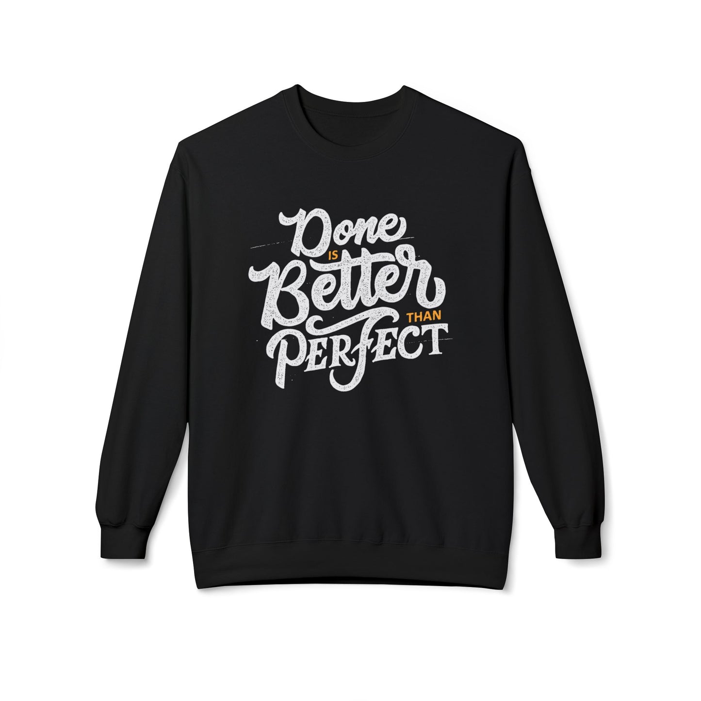 Motivational Fleece Sweatshirt: Cozy Crewneck, Perfect for Self-Care Days, Gift for Friends, Inspirational Quotes, Peer Encouragement Black