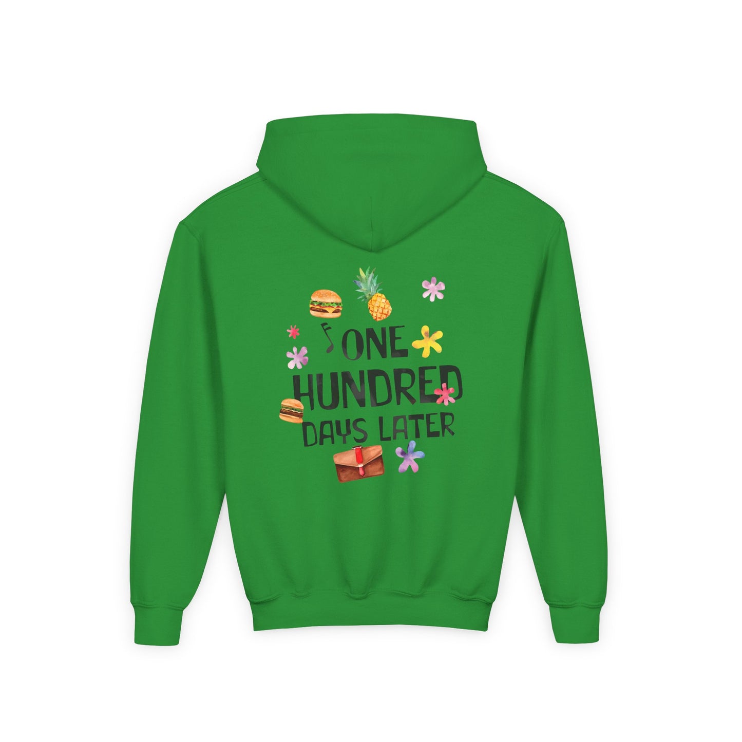One Hundred Days Later Youth Hoodie, Fun Sweater for Kids, Cozy Gift for Birthdays, Celebrations, and Comfy Days