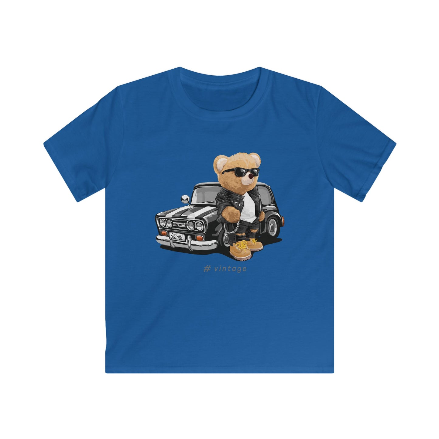 Vintage Bear Kids Tee, Trendy Child's T-Shirt, Cute Graphic Shirt, Birthday Gift, Kids Fashion, Fun Casual Wear Royal