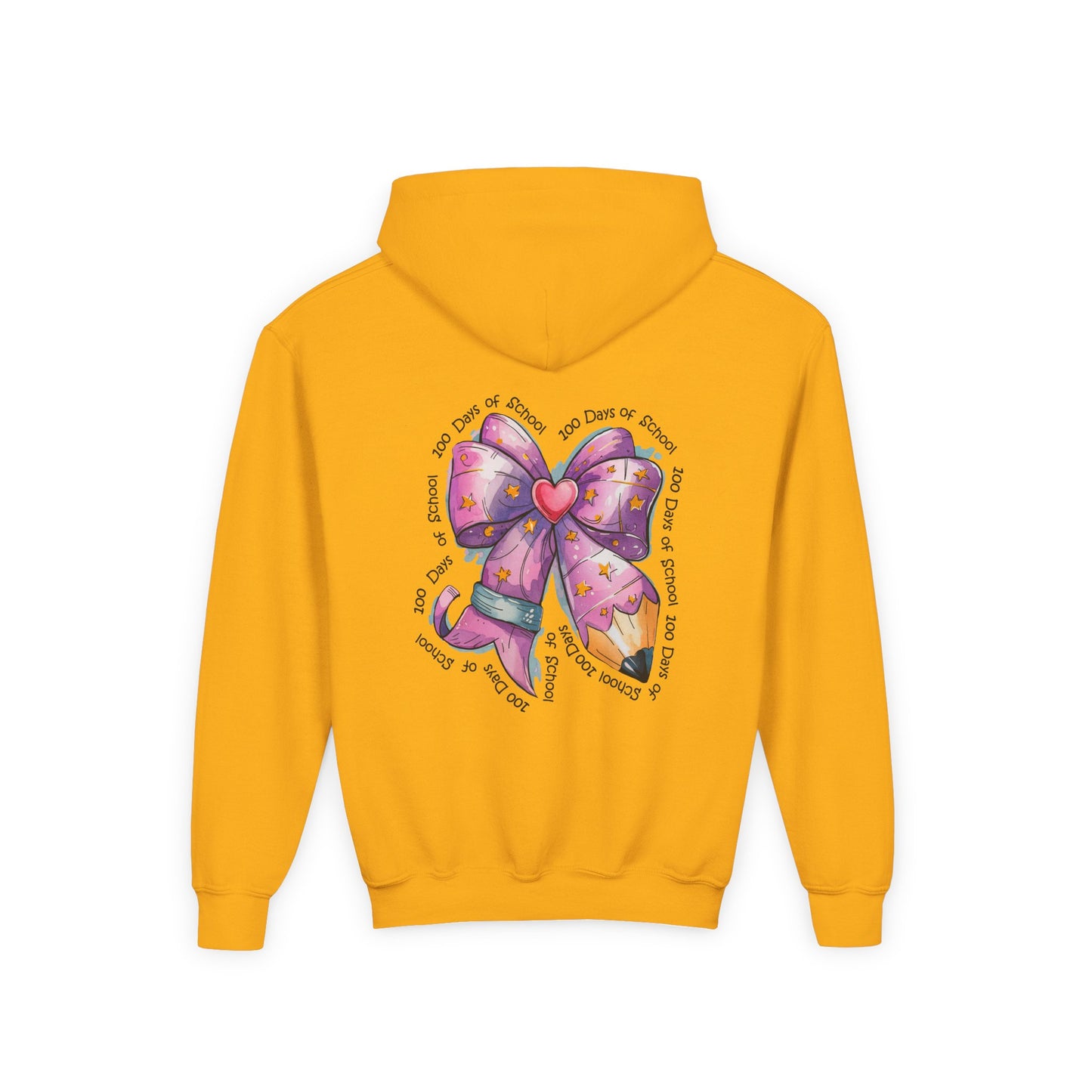 Heartfelt Bow Youth Hoodie - Cute Gift for Kids, Stylish Sweatshirt for Birthday, Back to School, Holiday, Everyday Wear