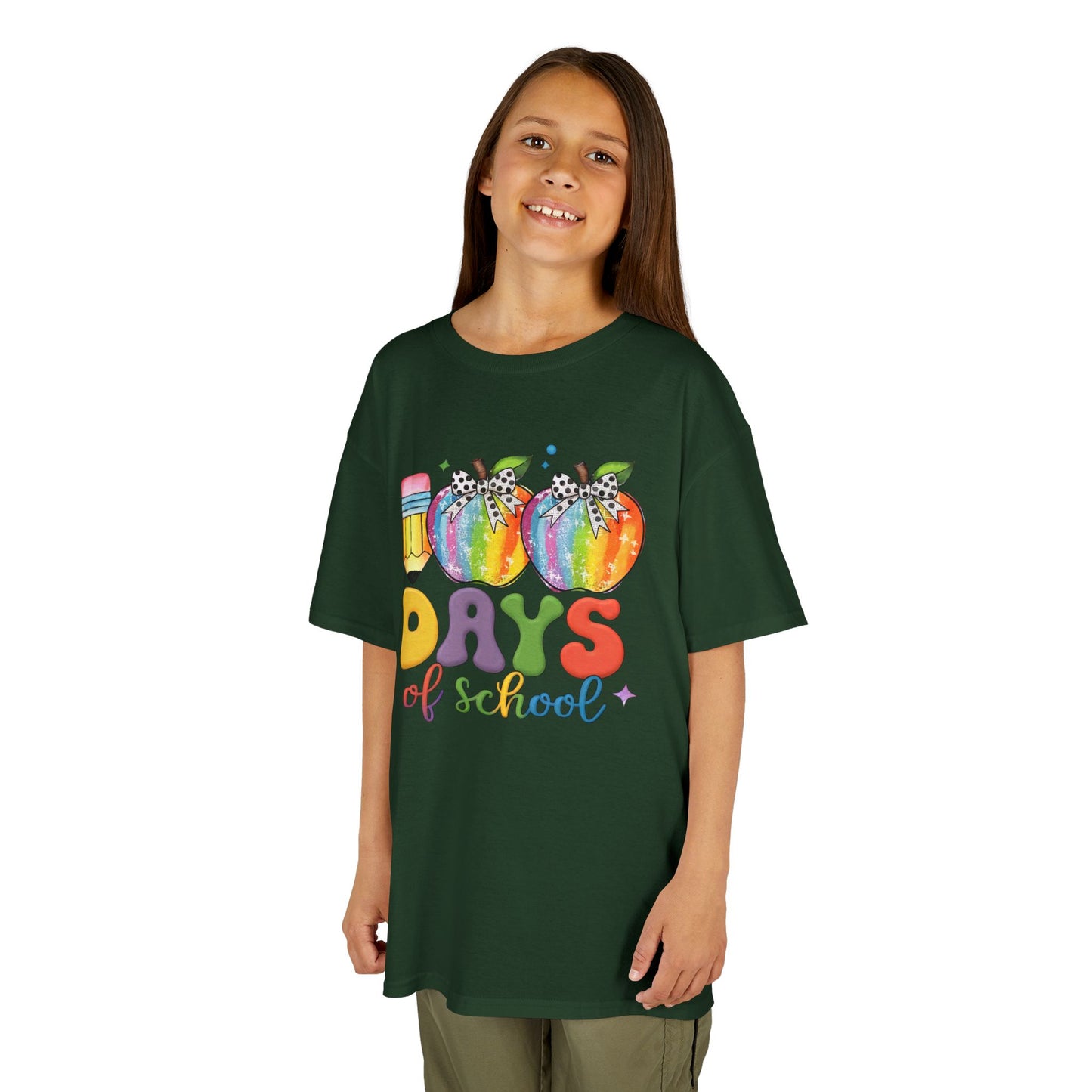Colorful 100 Days of School Kids Tee, Fun T-Shirt, Back to School, Teacher Gift, Rainbow Design, Kid's Clothing