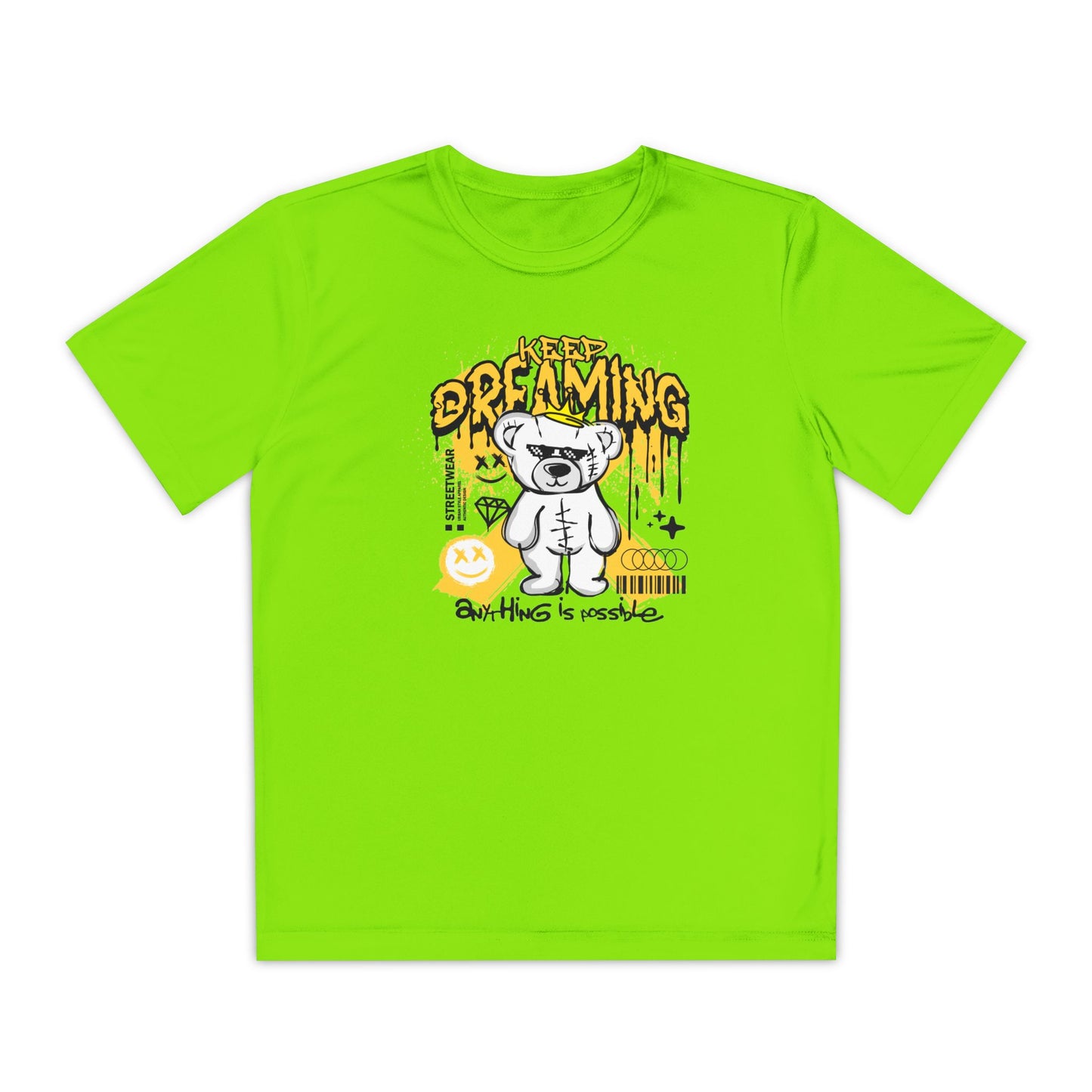 Keep Dreaming Youth Tee, Motivational Shirt, Children's Adventure Clothing, Birthday Gift, Cute Graphic Tee, Playful Style Lime Shock