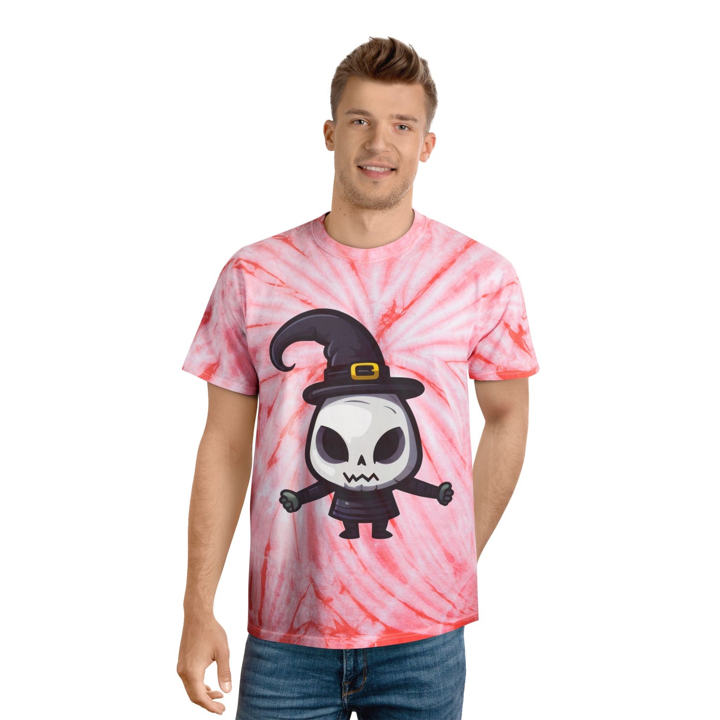 Whimsical Tie-Dye Tee, Fun Halloween Shirt, Spooky Casual Wear, Ghostly Gift for Kids, Witchy Vibe Apparel, Perfect for Parties - Cozy Kawaii LLC