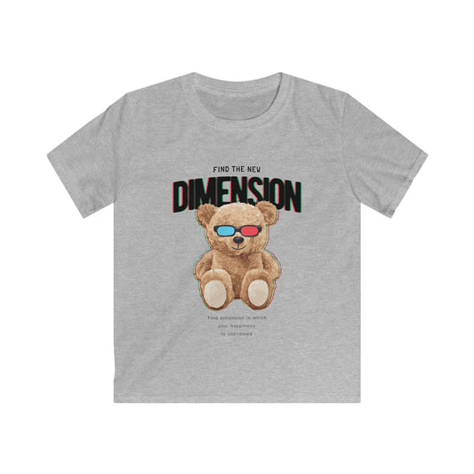 Find the New Dimension Kids Tee, Cute Teddy Bear Shirt, Fun Graphic Tee, Birthday Gift for Kids, Cool Summer Shirt Sport Grey