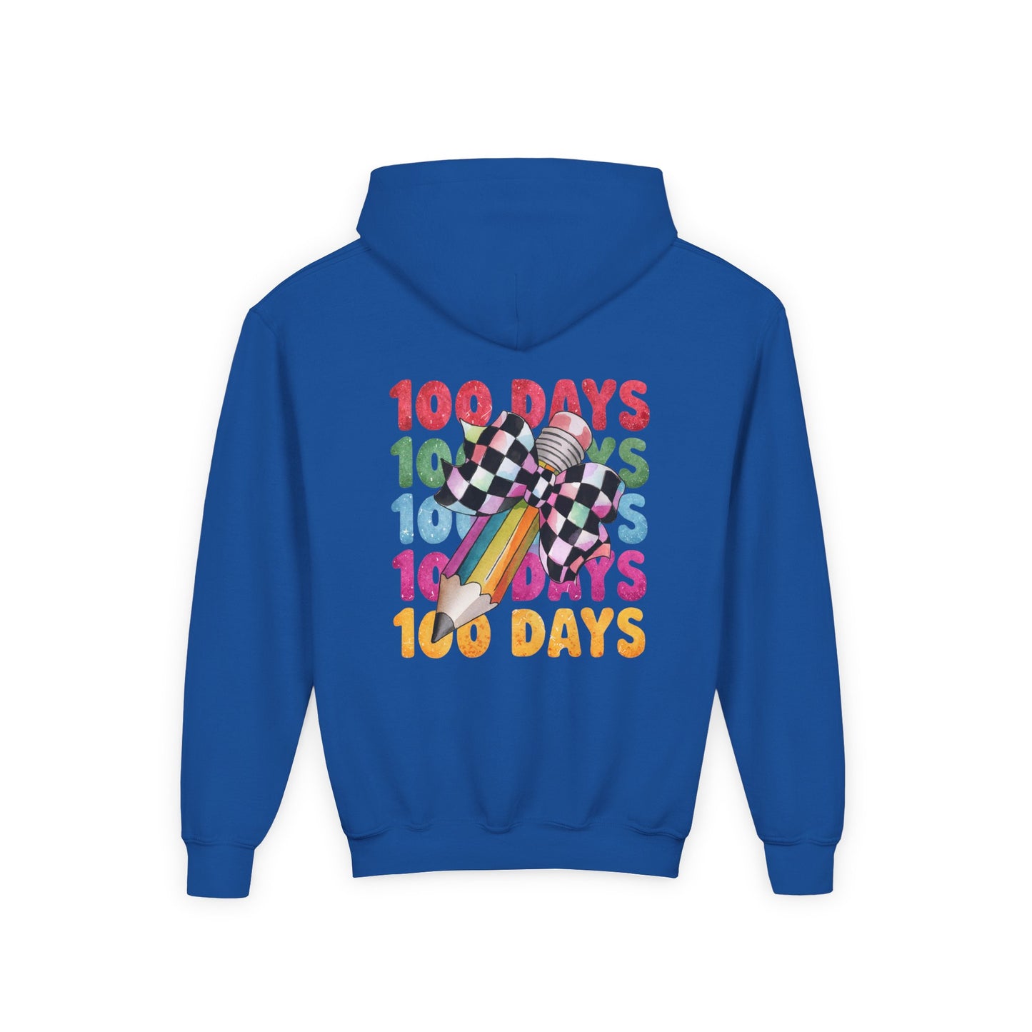 Colorful 100 Days Hoodie for Kids, Fun Sweatshirt for School Celebrations, Youth Fashion, Unique Gift for Students, Cozy Everyday Wear