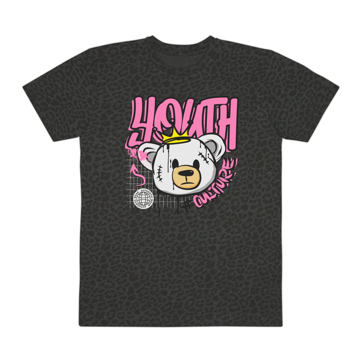 Urban Youth Culture Tee - Graphic T-Shirt, Streetwear Apparel, Trendy Shirt, Casual Wear, Hip-Hop Fashion Black Leopard