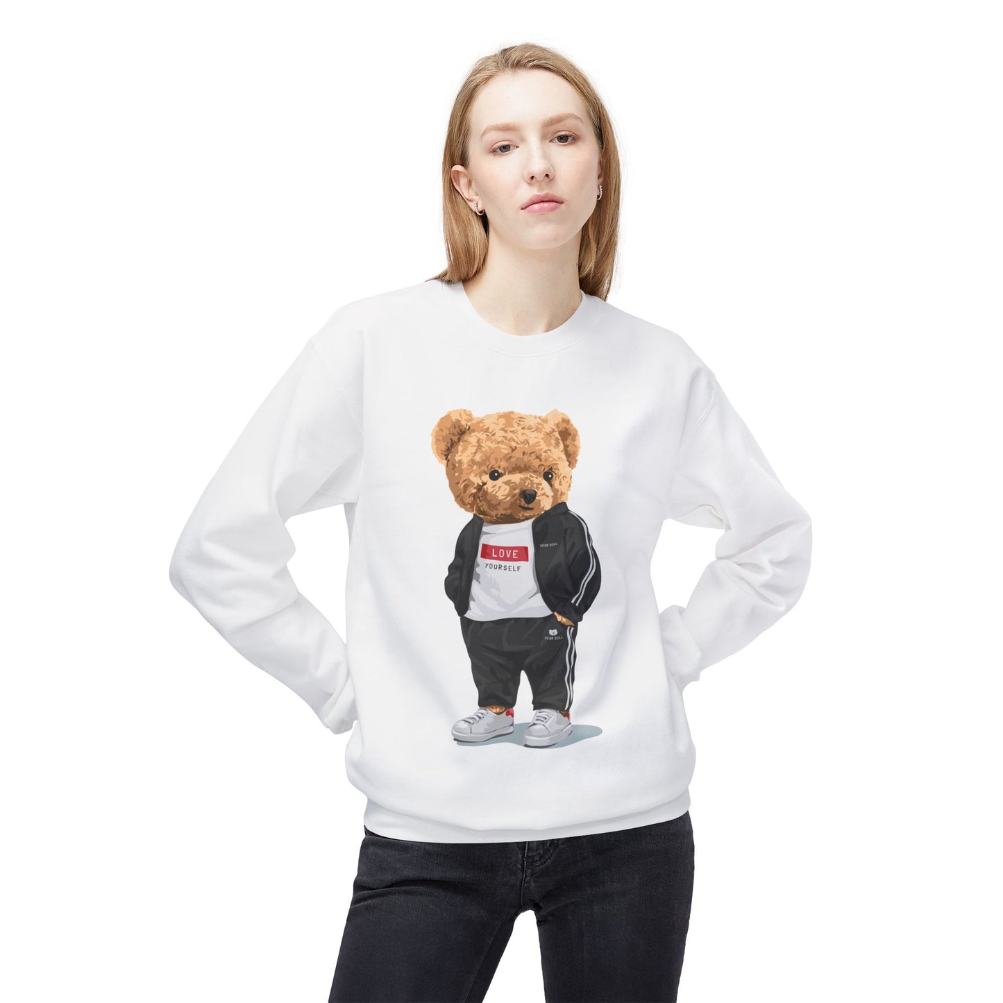 Teddy Bear Sweatshirt - Perfect for Teens, Gifts, Casual Wear, Winter Essentials, Cute Graphic Apparel