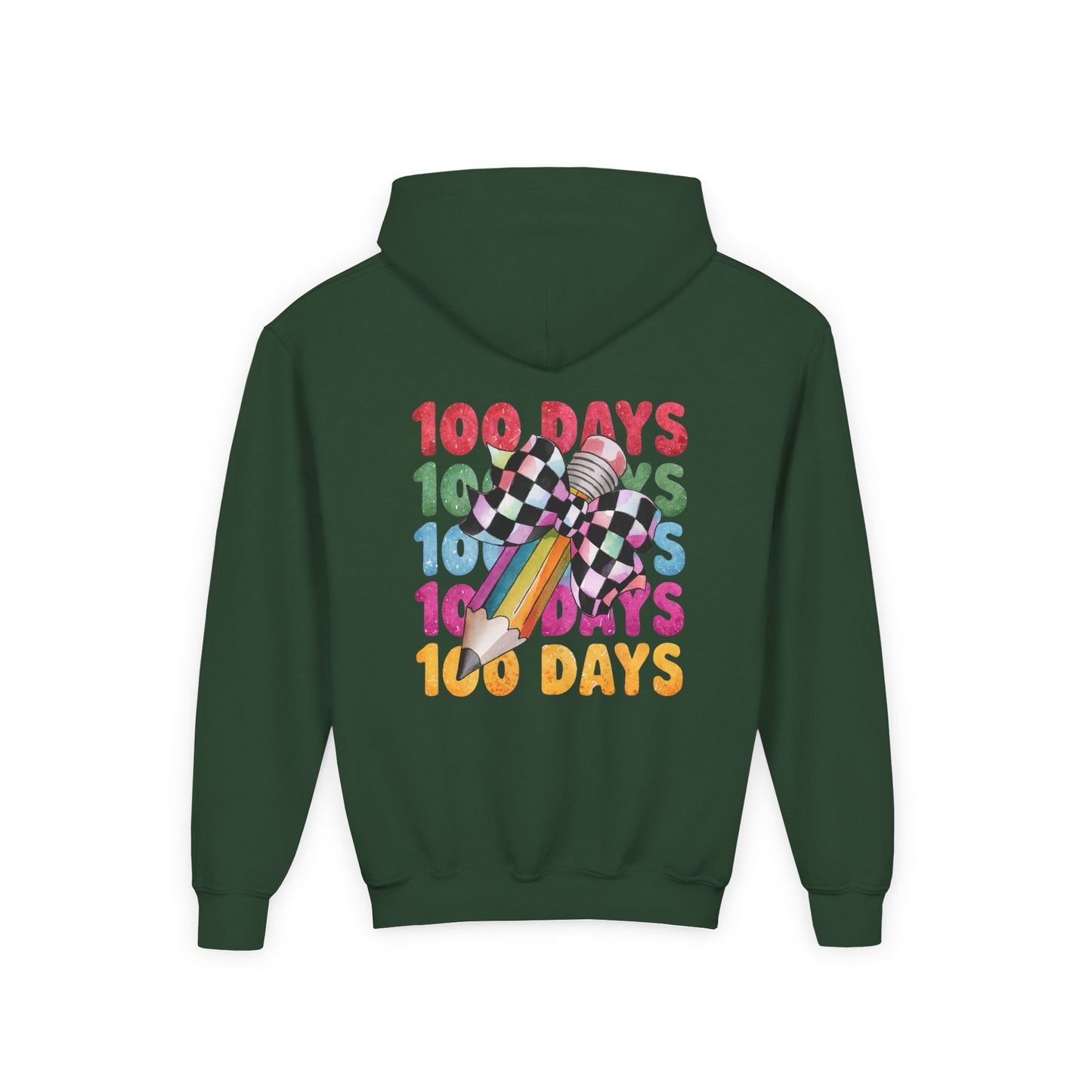 Colorful 100 Days Hoodie for Kids, Fun Sweatshirt for School Celebrations, Youth Fashion, Unique Gift for Students, Cozy Everyday Wear