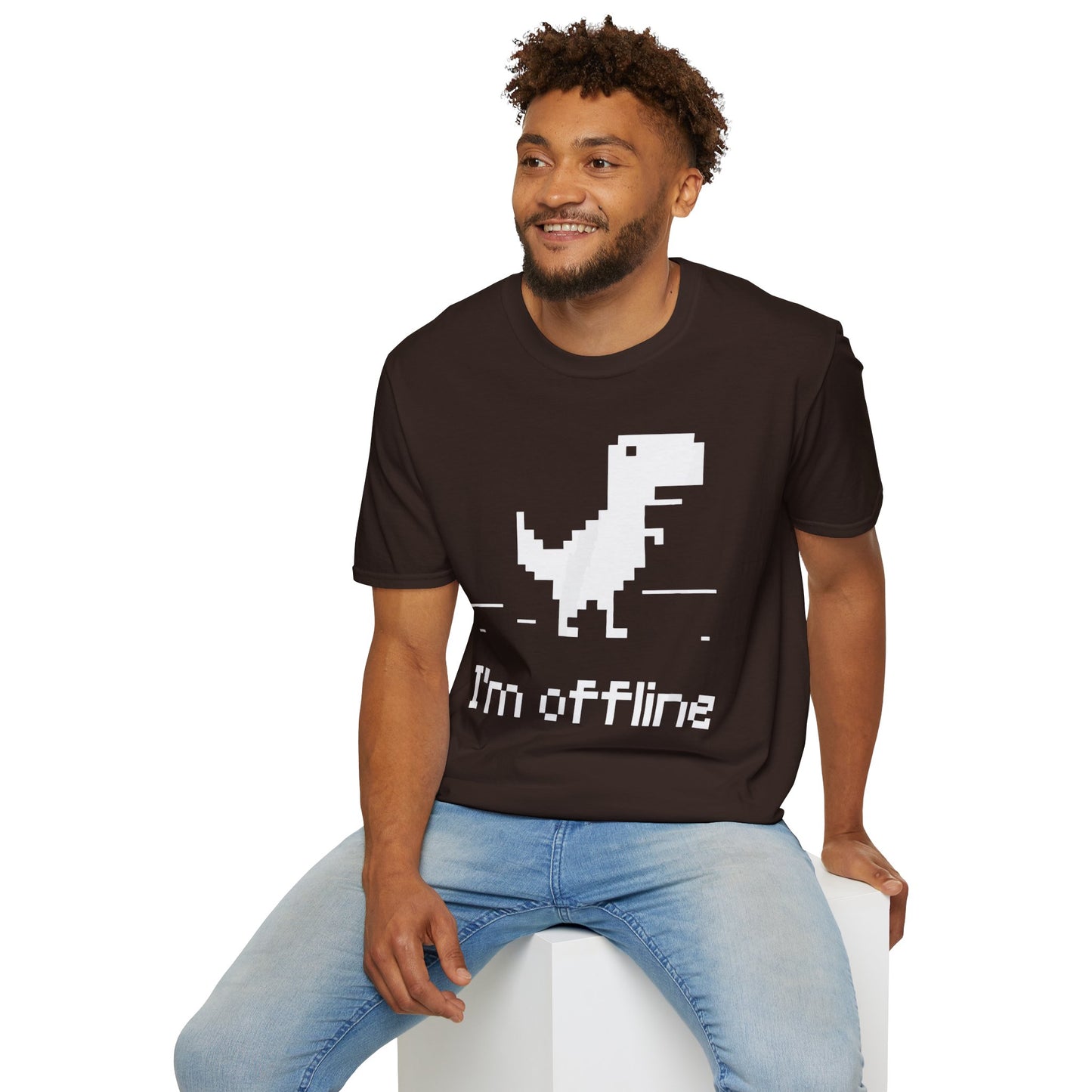 Retro Dinosaur Tee - I'm Offline T-Shirt | Perfect Gift for Gamers, Casual Wear, Retro Design, Birthday Surprise, Fun Gift