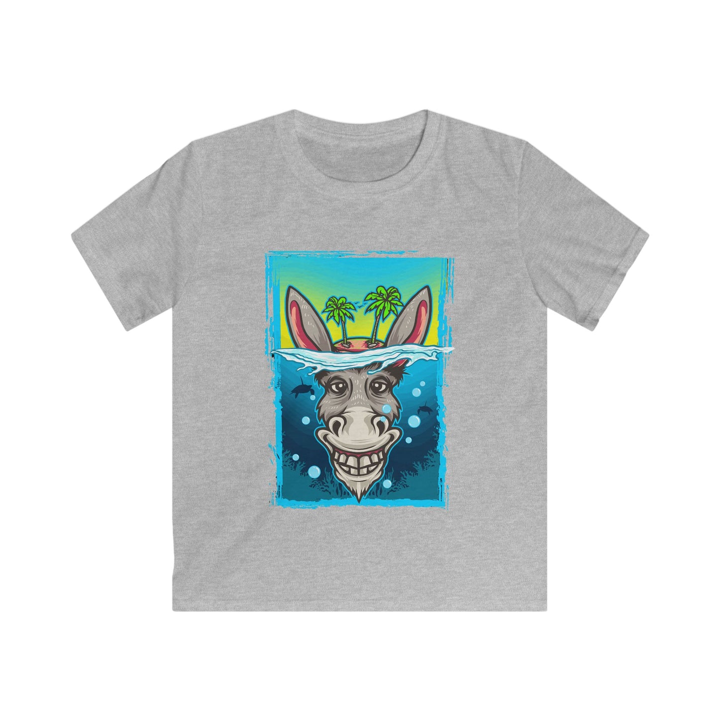 Whimsical Donkey Kids Tee, Fun Children's T-Shirt, Adventure Apparel, Creative Gift, Summer Vibe Tee Sport Grey