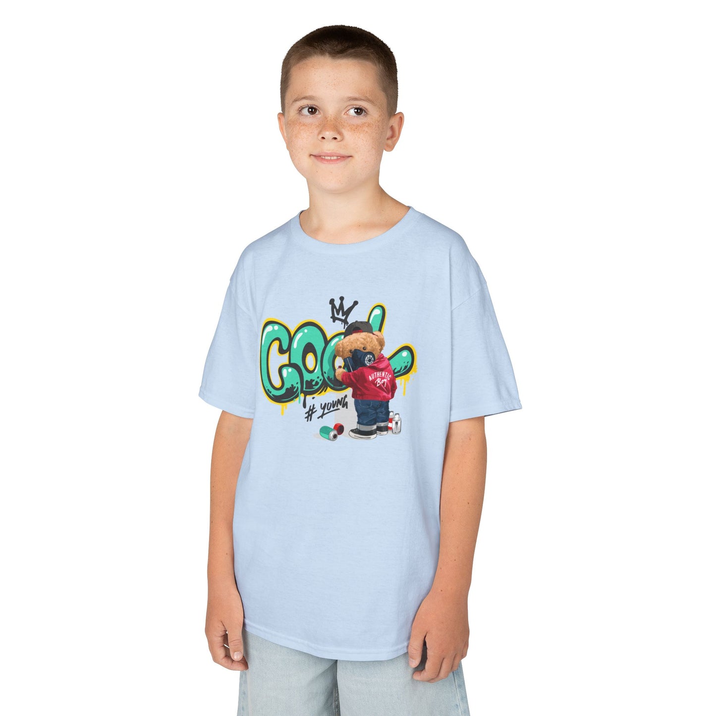 Cool Kids Heavy Cotton Tee, Fun T-Shirt for Children, Street Art Style Tee, Playful Graphic Shirt, Perfect for Birthdays and Everyday Wear