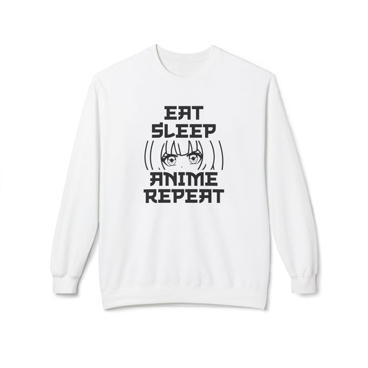 Anime Fan Crewneck Sweatshirt, Cozy Fleece, Gift for Anime Lovers, Casual Wear, Funny Sweatshirt White