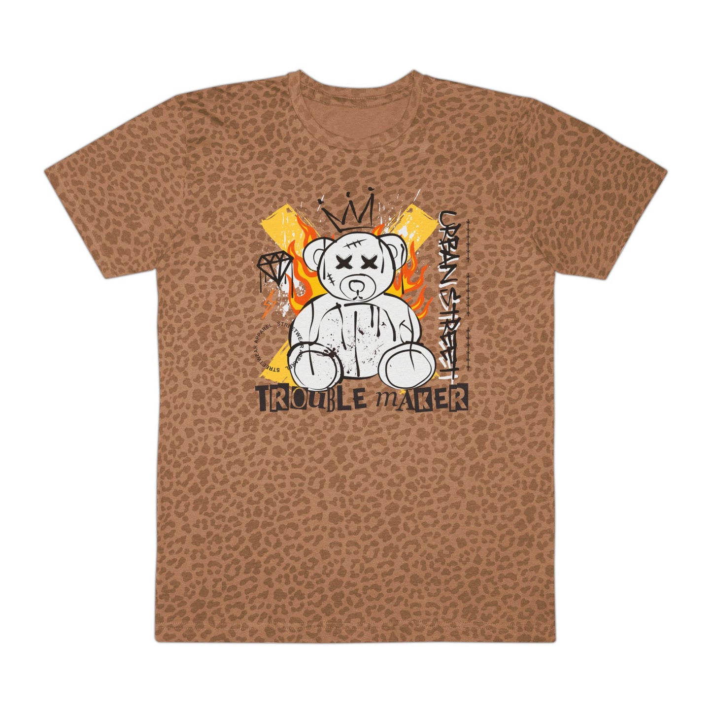 Trendy Graphic Tee, Casual Wear, Street Style, Gift for Him, Men's Fashion, Unique T-Shirt, Trendy Apparel Brown Leopard