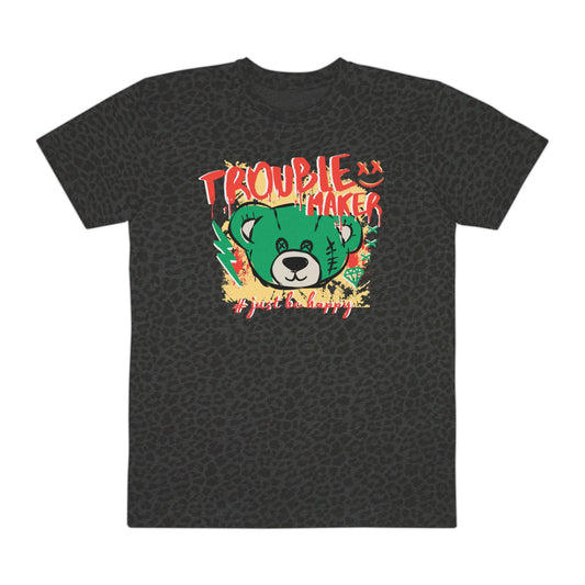 Urban Bear Graphic Tee - Trendy Men’s Jersey T-Shirt, Cool Casual Wear, Streetwear Style, Gift for Him, Unique Fashion Statement Black Leopard