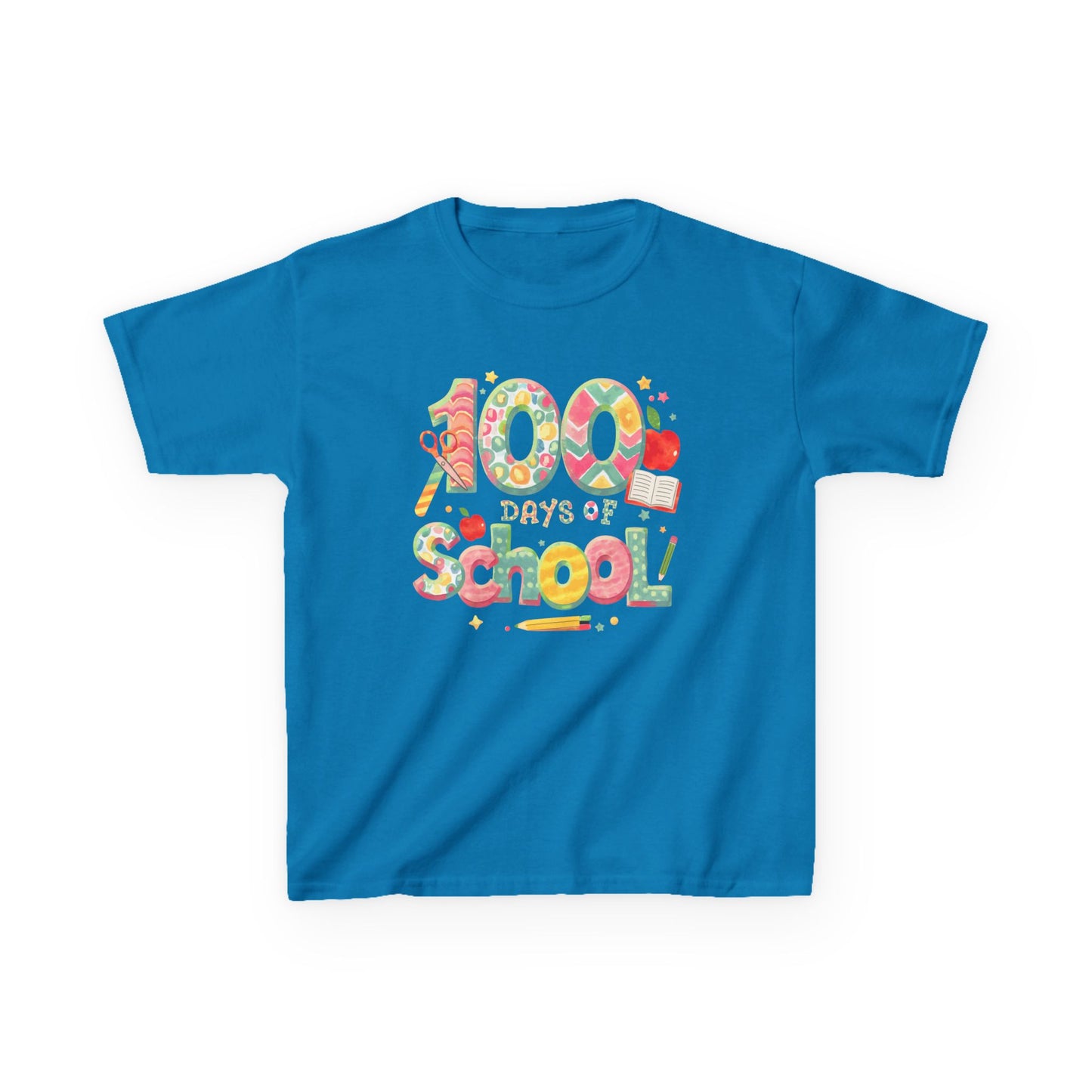 Kids School Celebration Tee - 100 Days of School, Class Shirt, Back to School Outfit, Fun Teacher Gift, Kids Education Apparel Sapphire