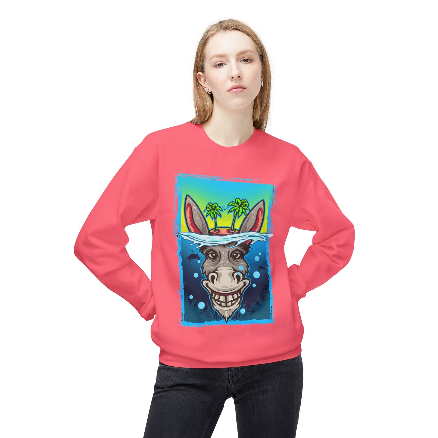 Playful Animal Graphic Crewneck Sweatshirt, Funny Sweatshirt, Unique Gift, Casual Wear, Unisex Apparel, Perfect for Parties