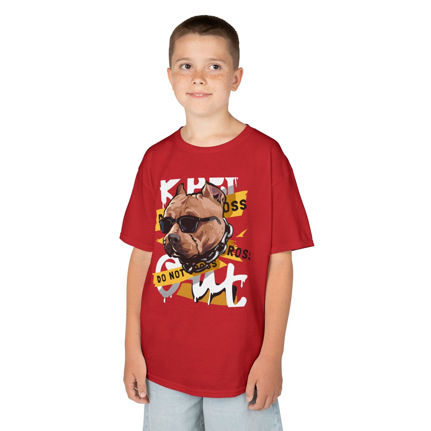 Cool Dog Graphic Kids Tee, Kids T-Shirt, Dog Lover Gift, Funny Animal Shirt, Birthday Gift, Casual Wear Red