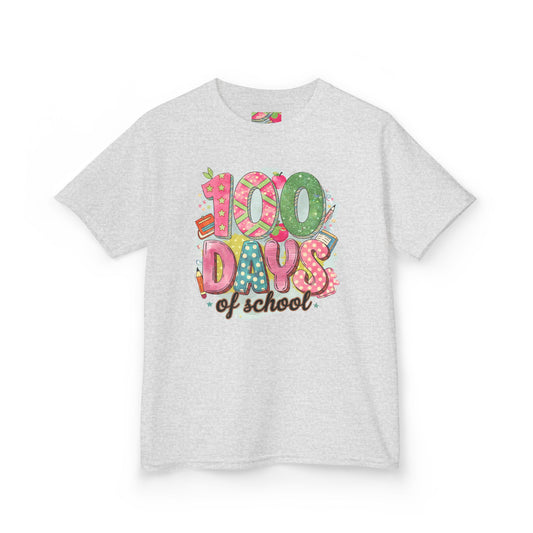 Kids 100 Days of School Tee, Fun t-shirt for kids, Milestone celebration shirt, Perfect for school events, Unique kids' apparel Ash