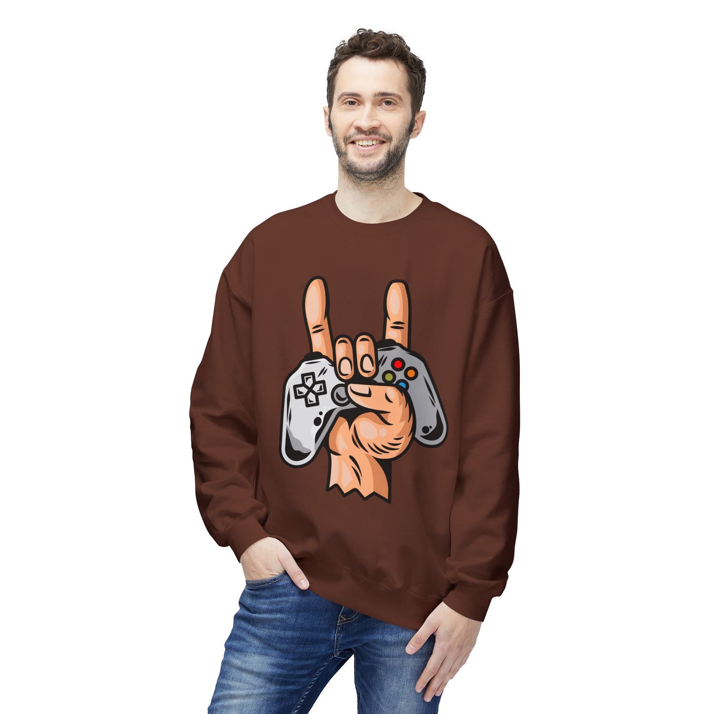 Gamer Fleece Crewneck Sweatshirt, Unisex Sweatshirt for Gamers, Gaming Apparel, Perfect Gift for Birthdays, Geek Culture, Casual Wear