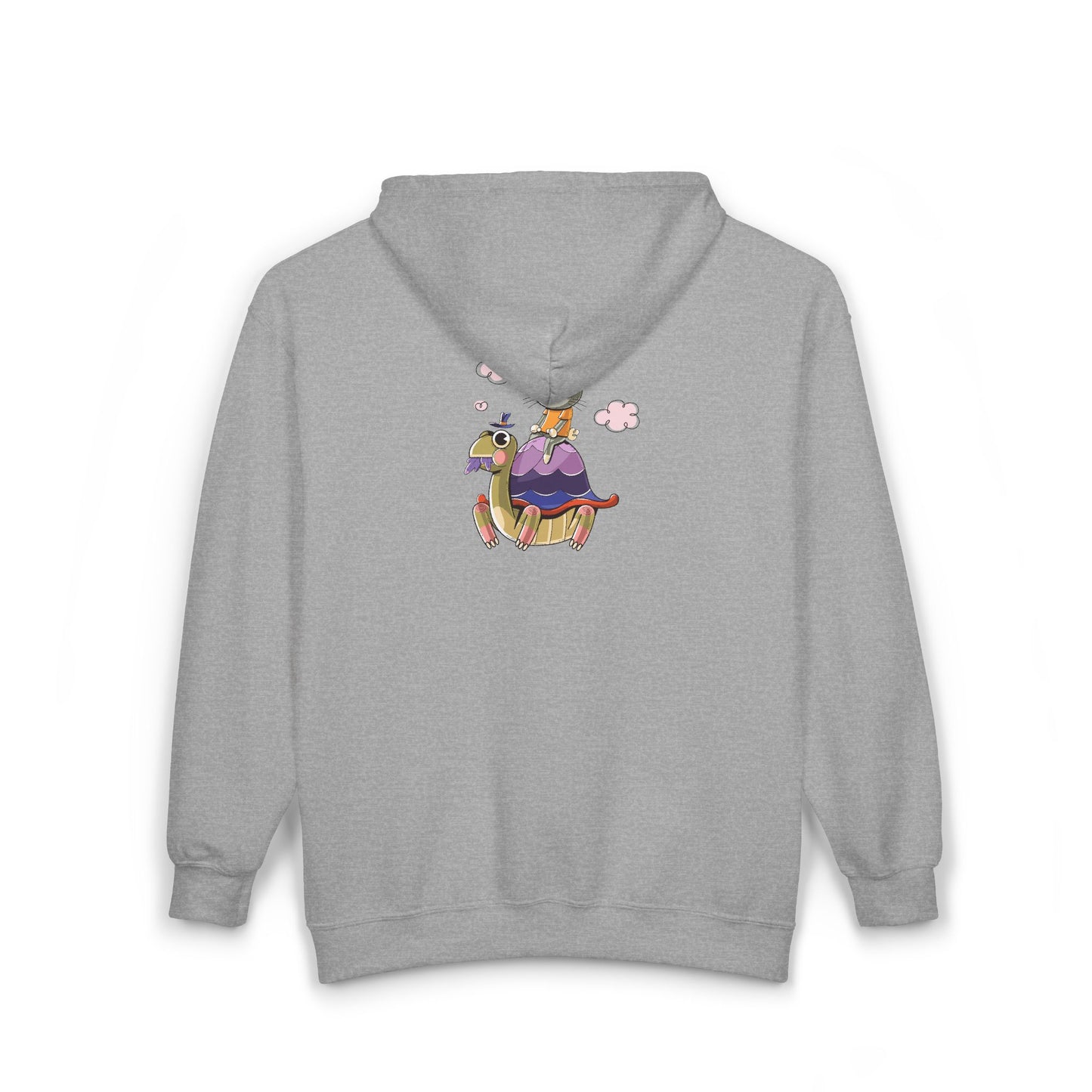 Whimsical Rabbit and Turtle Zip-Up Hoodie