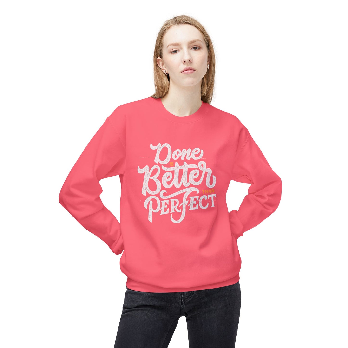 Motivational Fleece Sweatshirt: Cozy Crewneck, Perfect for Self-Care Days, Gift for Friends, Inspirational Quotes, Peer Encouragement