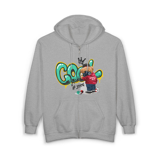 Cool Graffiti Art Zip-Up Hoodie for Trendy Adults, Streetwear, Urban Fashion, Gift for Him or Her, Casual Wear, Graphic Hooded Sweatshirt