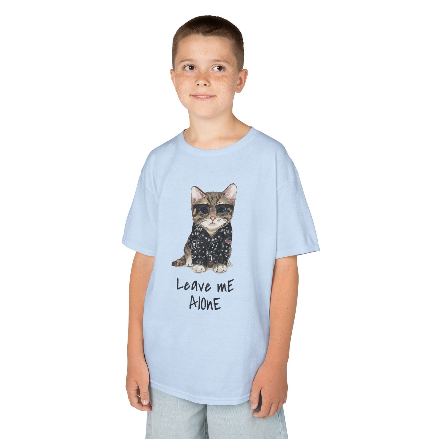 Cat Lover Kids Tee - "Leave Me Alone" Shirt, Funny Kids Apparel, Gift for Cat Lovers, Cute Cat Shirt for Kids, Animal Lover T-Shirt