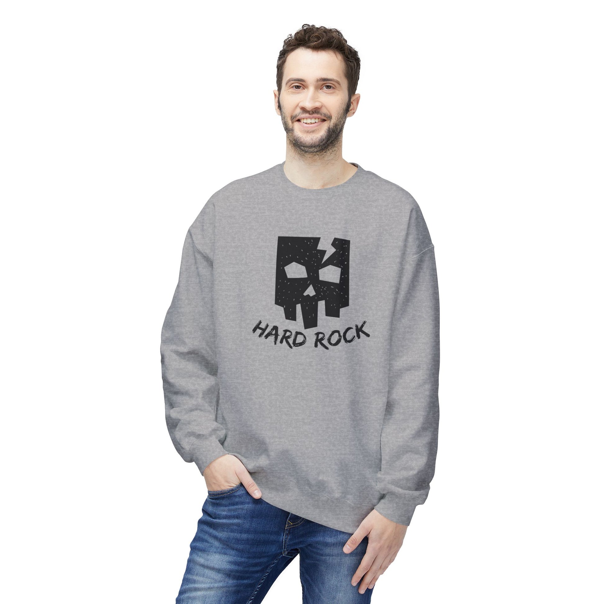 Unisex Hard Rock Sweatshirt, Cozy Music Lover Gift, Trendy Casual Wear, Perfect for Concerts, Birthday Present, Halloween Outfit