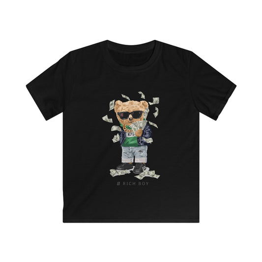 Cool Kids Softstyle Tee with #RichBoy Graphic | Trendy Youth Shirt, Funny Kids T-Shirt, Birthday Gift, Summer Outfit, Streetwear Fashion - Cozy Kawaii LLC