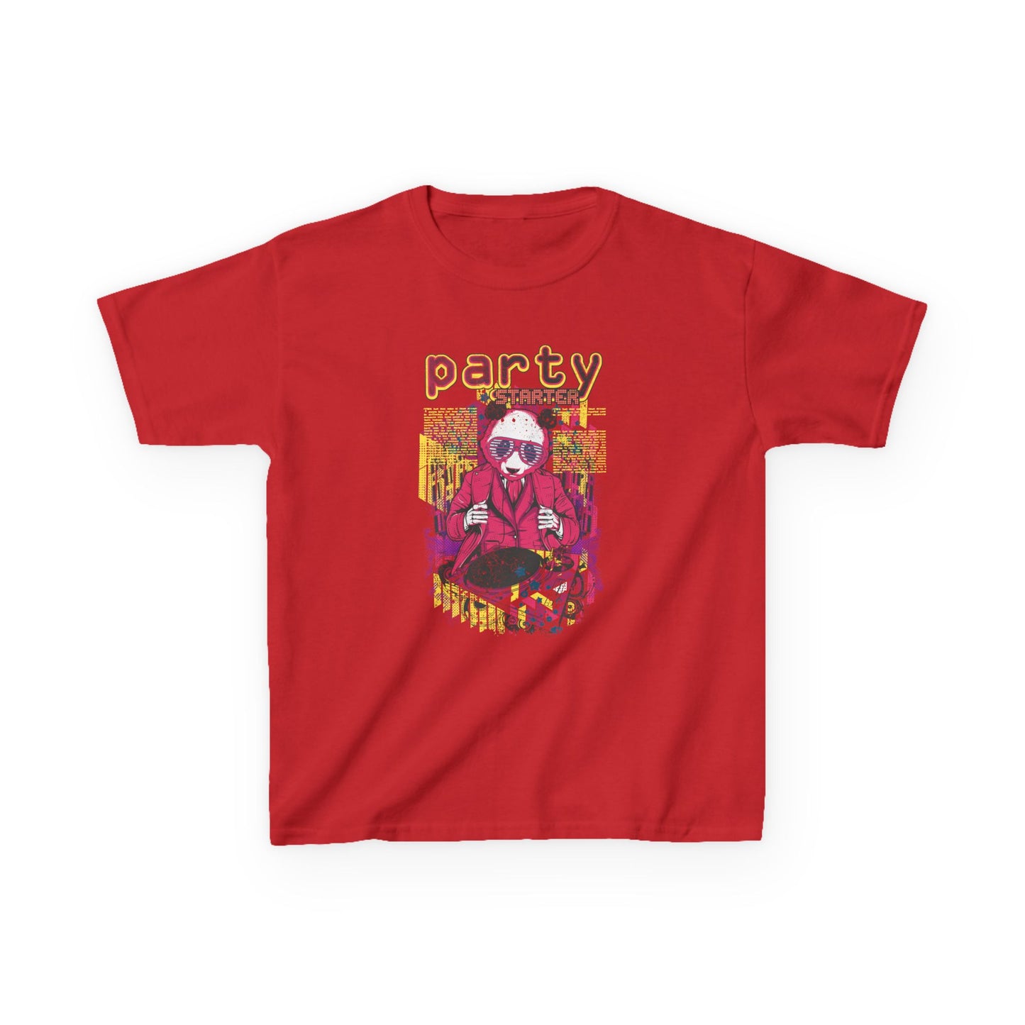 Vibrant Kids Party Tee, Fun Kids T-Shirt, Summer Party Shirt, Birthday Gift Idea, Cool Graphic Tee, Youth Apparel Red