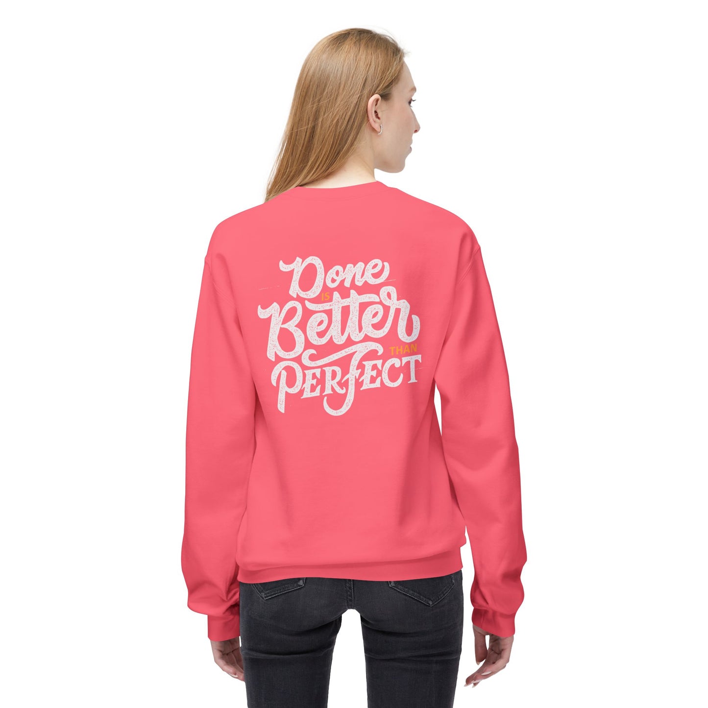 Motivational Fleece Sweatshirt: Cozy Crewneck, Perfect for Self-Care Days, Gift for Friends, Inspirational Quotes, Peer Encouragement